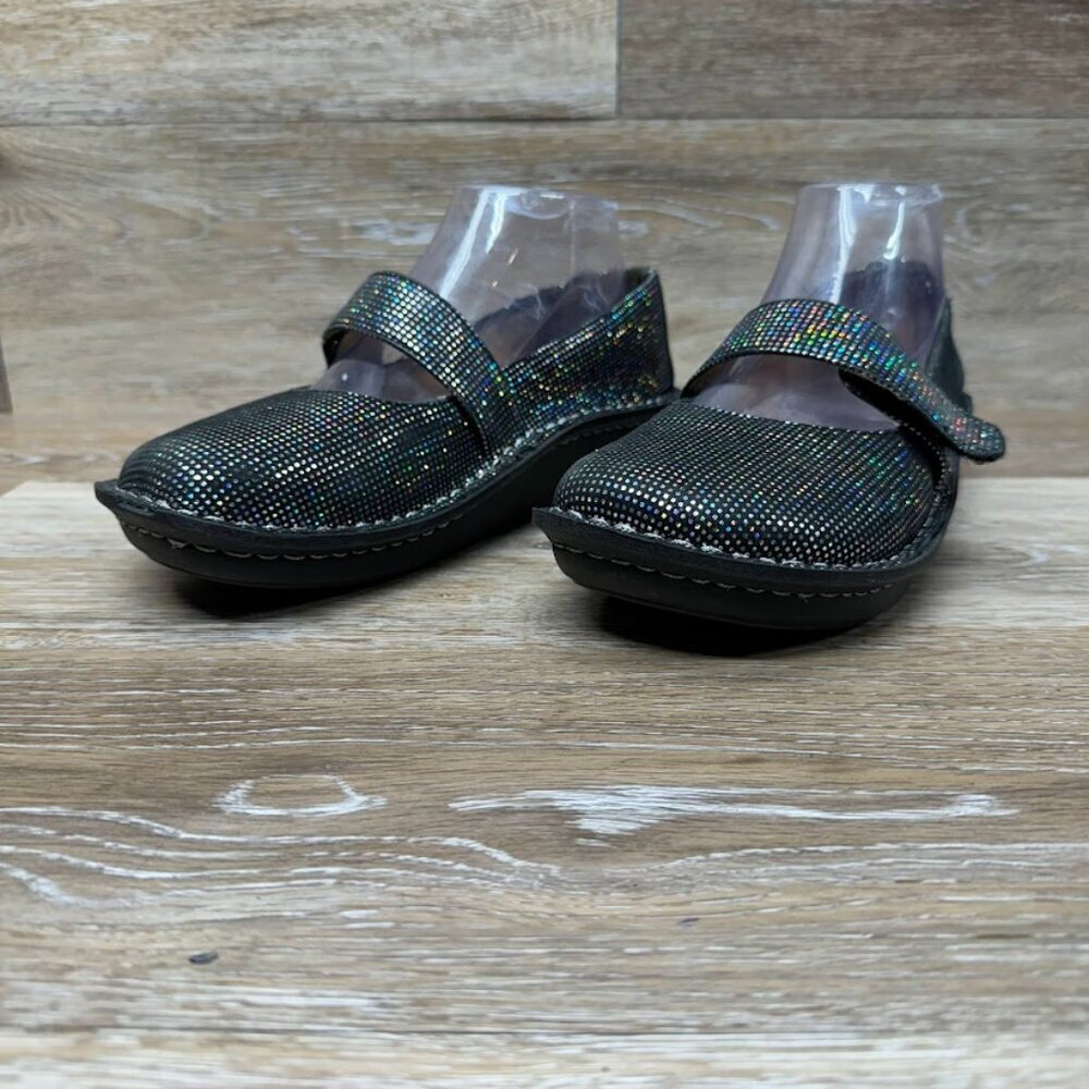 Alegria Paloma Black/Silver Mary Jane Women's Size EU 37